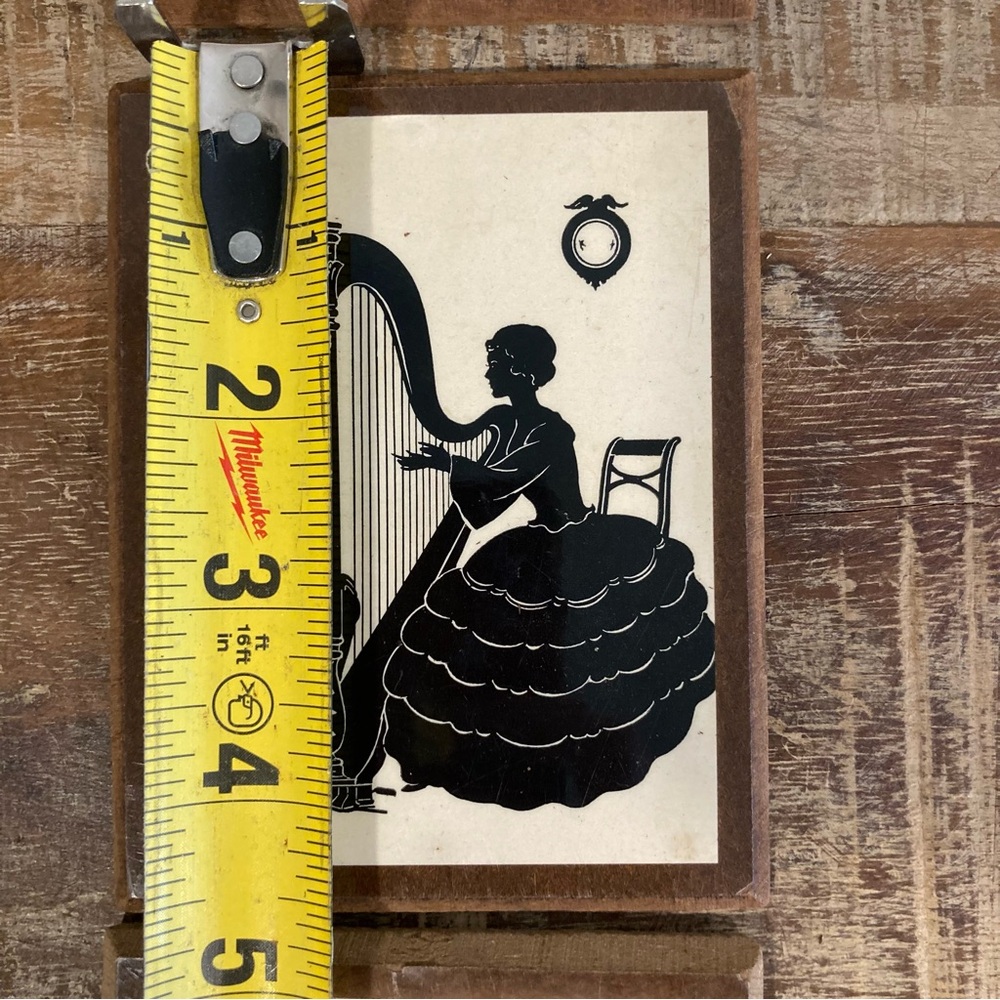 Vintage Set of 3 Victorian Revival Music Silhouette Prints - Black on Cream - Picture 12 of 16